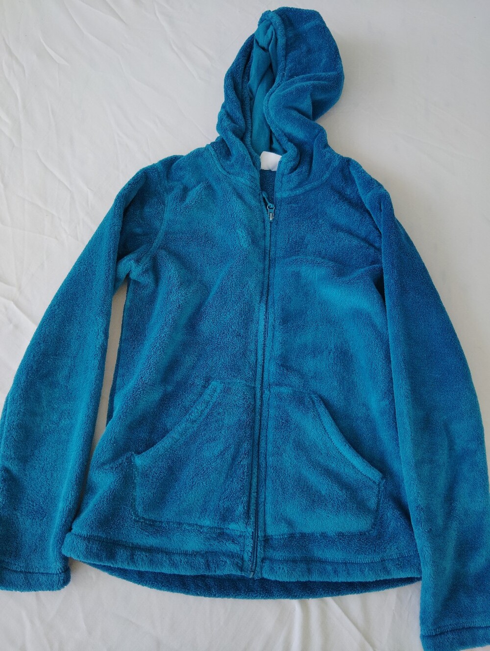 Danskin Teal Blue Plush Hooded Fleece Jacket for Kids 4/6